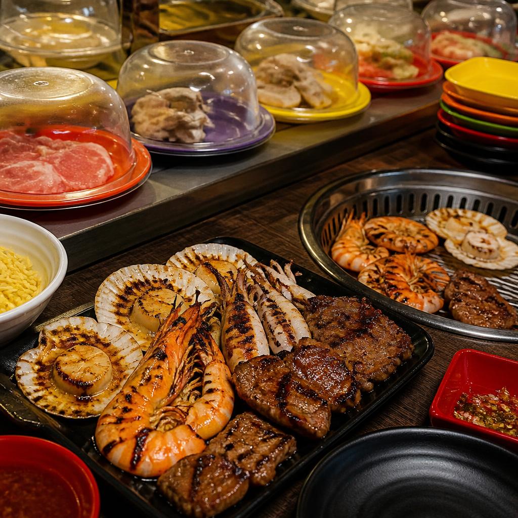 Seafood and BBQ meats