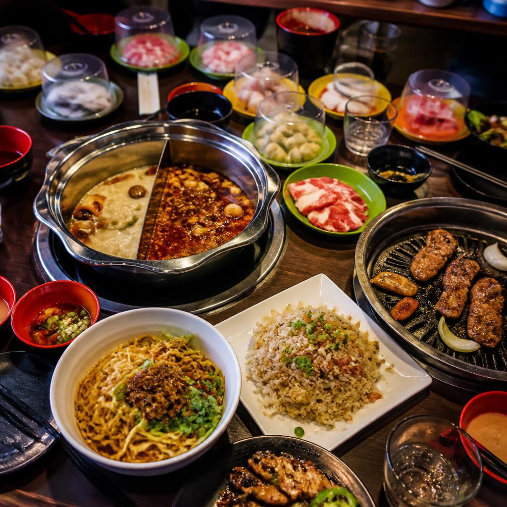Chinese hot pot and BBQ